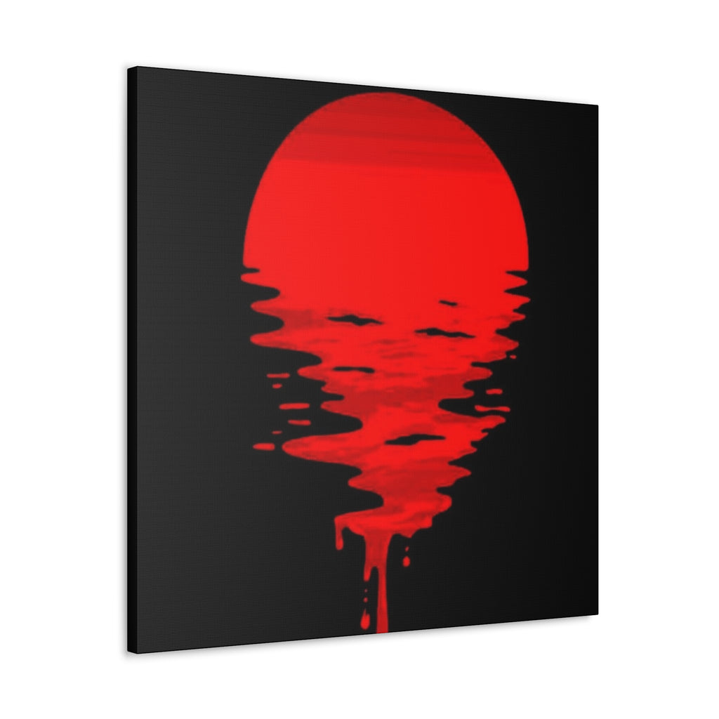 Sunset Canvas Art Print, Modern Wall Decor, Red and Black Home Decor, Abstract Art