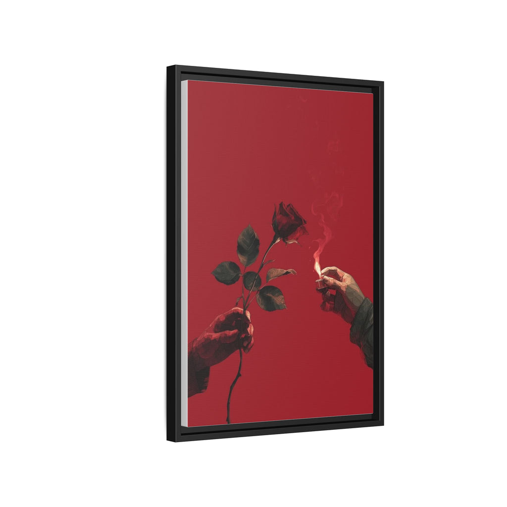 Red Rose & Lighter Minimalist Wall Print