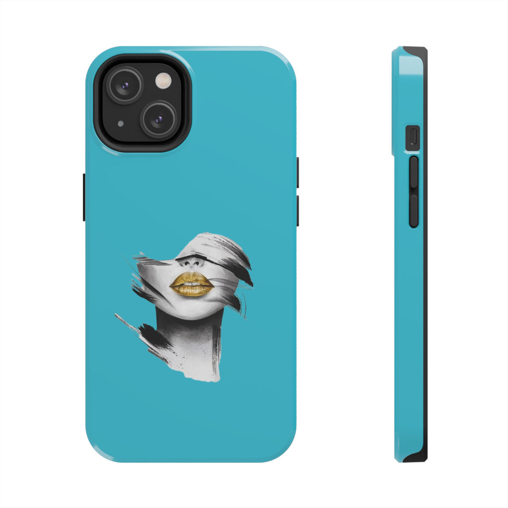 Teal 'Golden Lips' Tough Phone Case