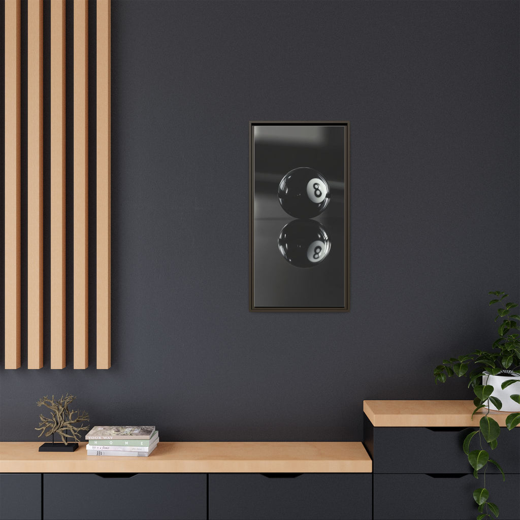 Eight Ball Reflection Matte Framed Canvas Print