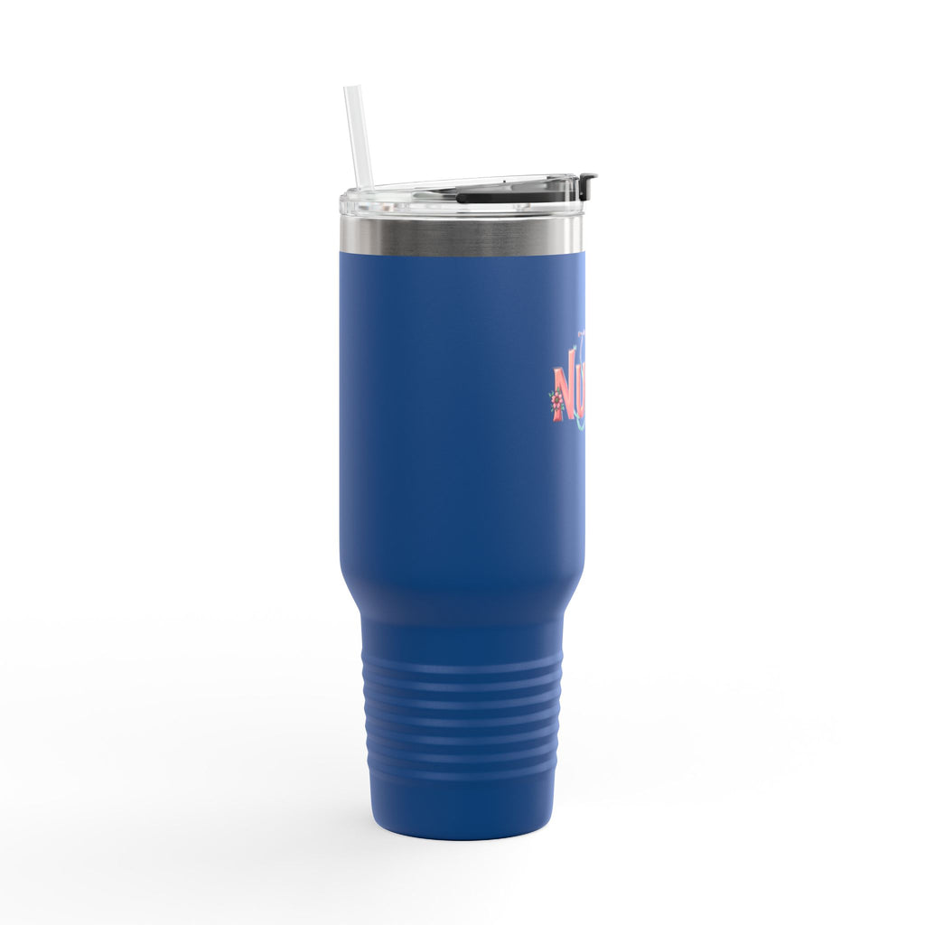 Nurse 40oz Insulated Travel Mug — Floral Stethoscope