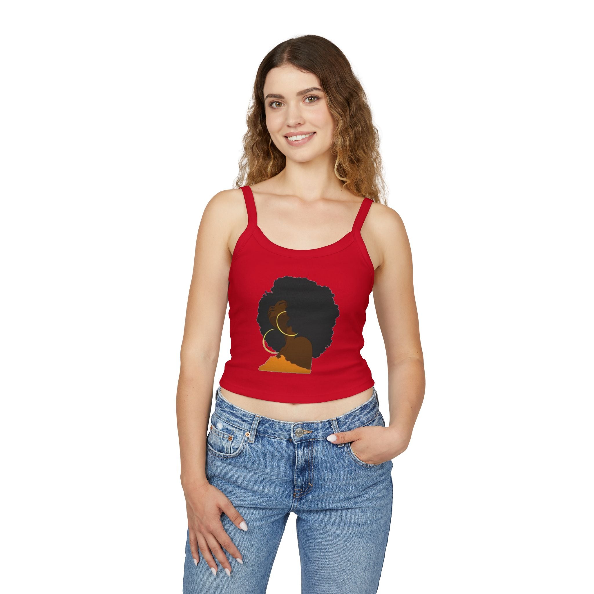 Afro Lady Spaghetti Strap