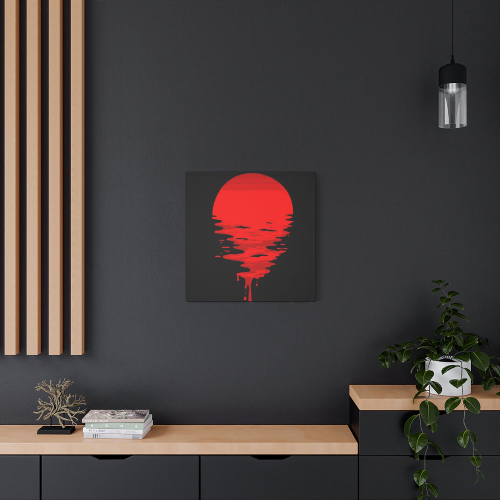Sunset Canvas Art Print, Modern Wall Decor, Red and Black Home Decor, Abstract Art