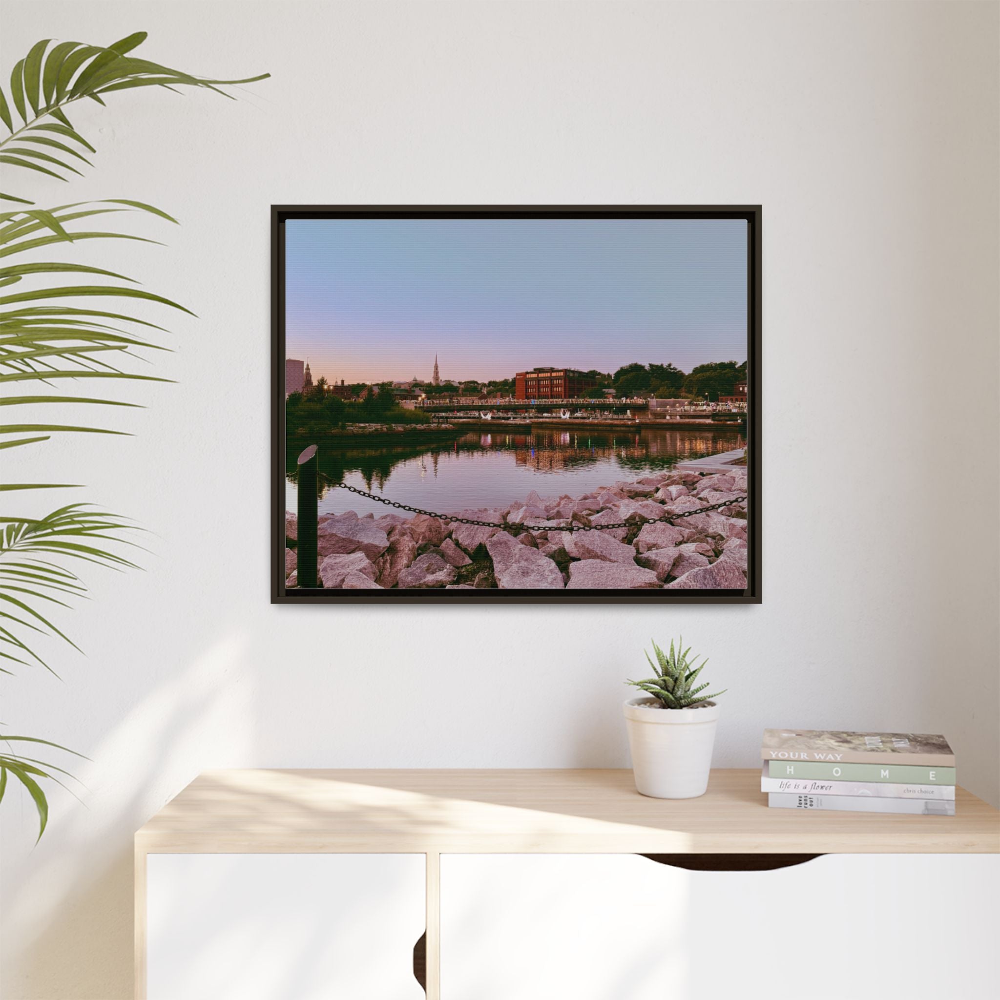 Tranquil Harbor Sunset Wall Art