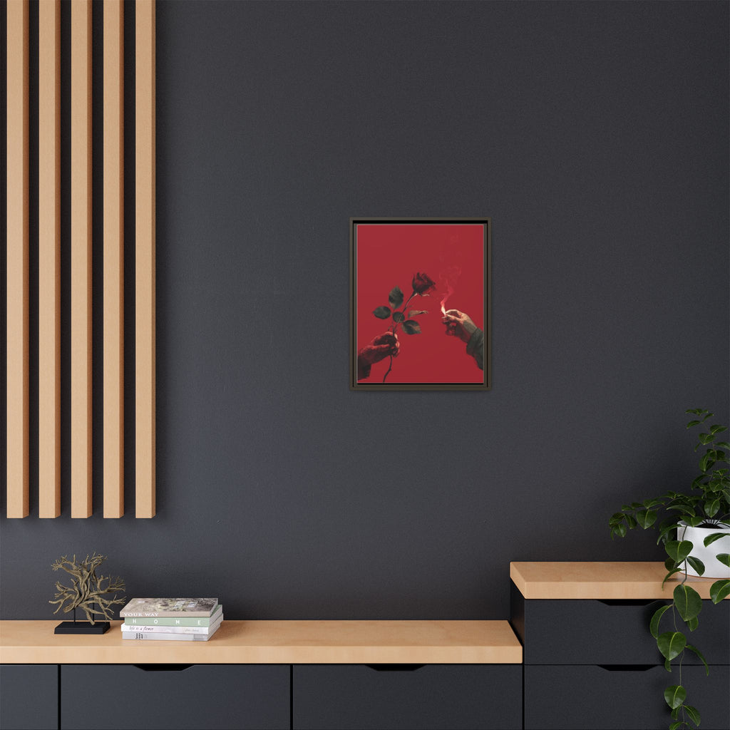 Red Rose & Lighter Minimalist Wall Print