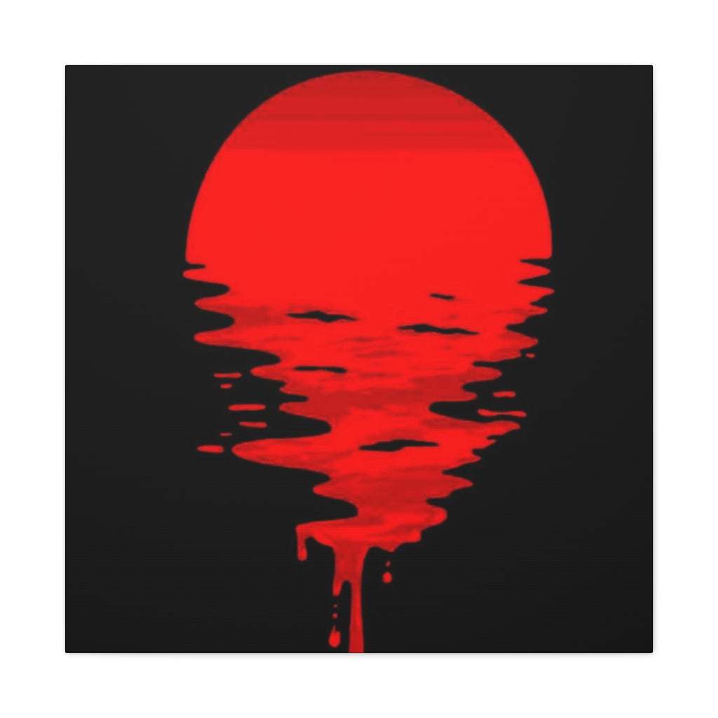 Sunset Canvas Art Print, Modern Wall Decor, Red and Black Home Decor, Abstract Art