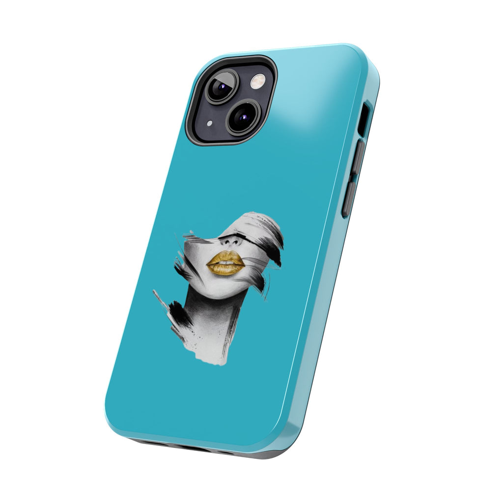 Teal 'Golden Lips' Tough Phone Case