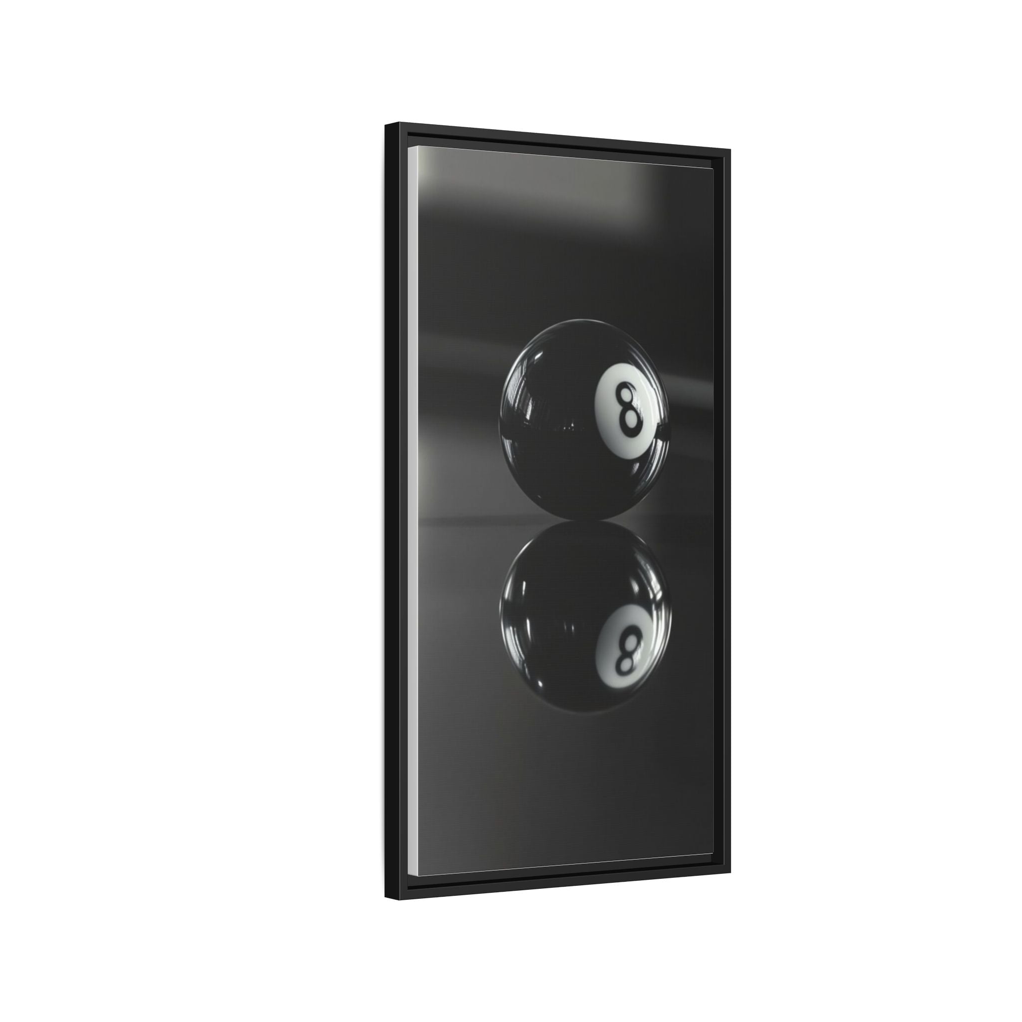 Eight Ball Reflection Matte Framed Canvas Print