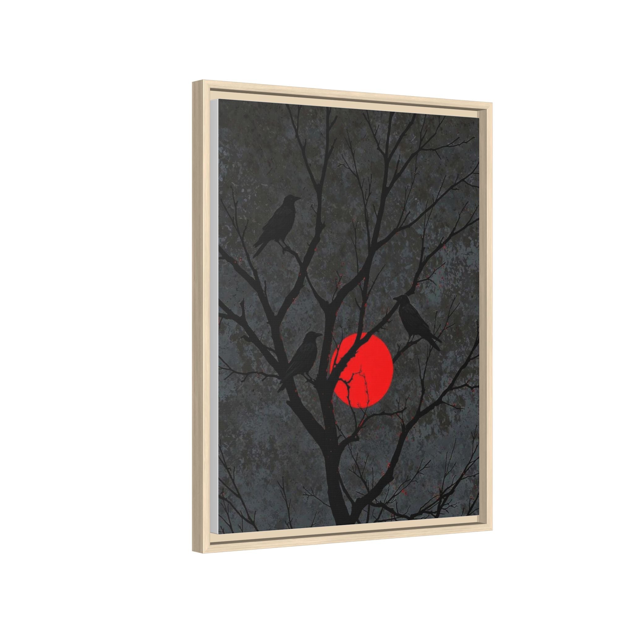 Red Moon Crows Silhouette