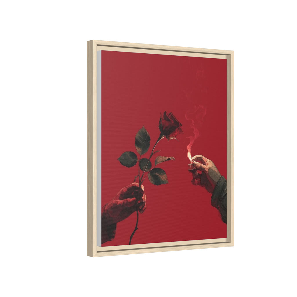 Red Rose & Lighter Minimalist Wall Print
