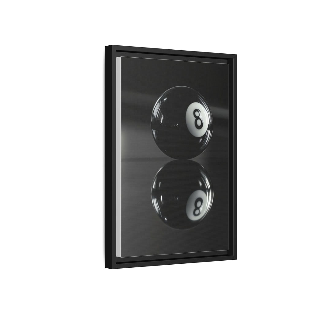 Eight Ball Reflection Matte Framed Canvas Print