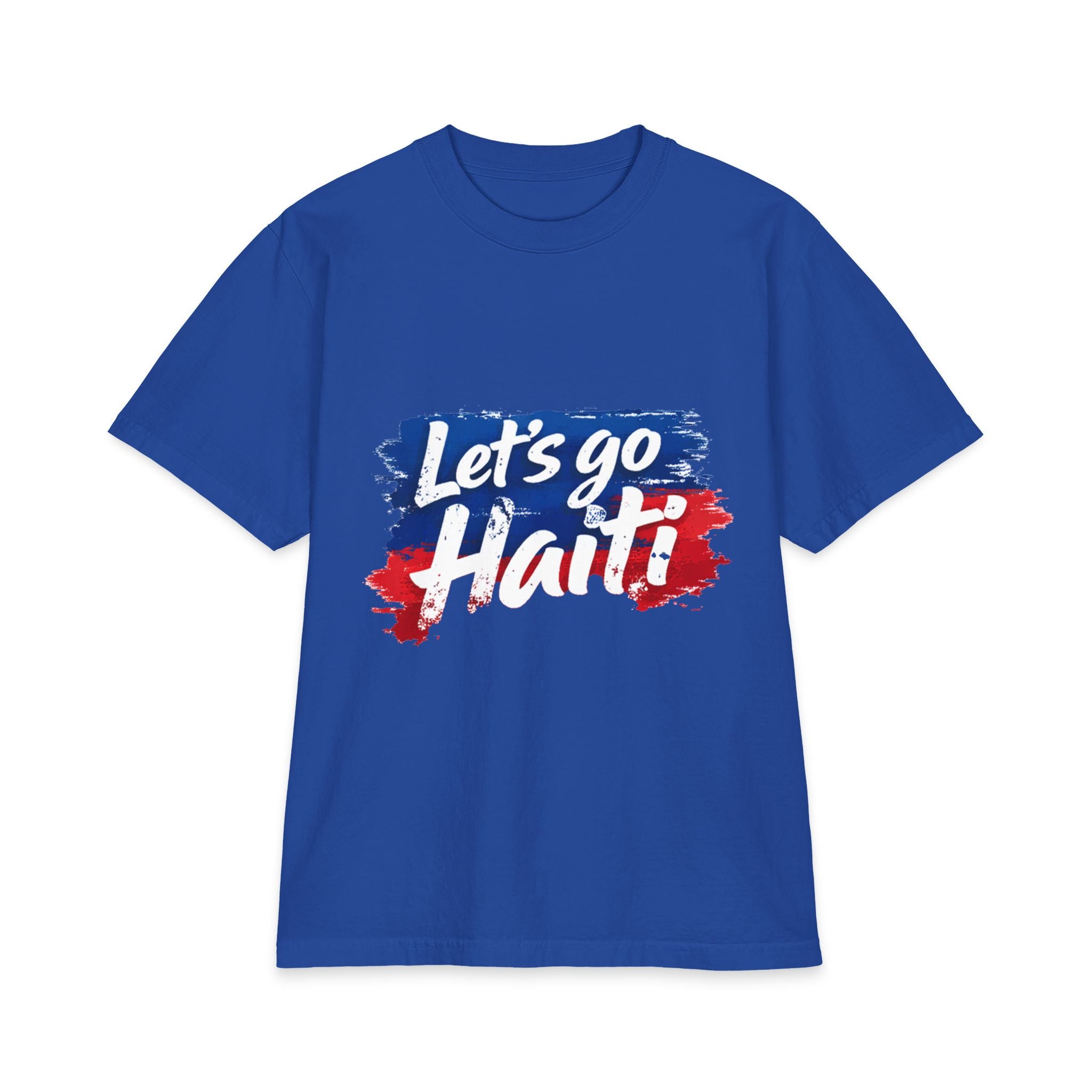 Let's Go Haiti T-Shirt — Patriotic Red & Blue Graphic Tee