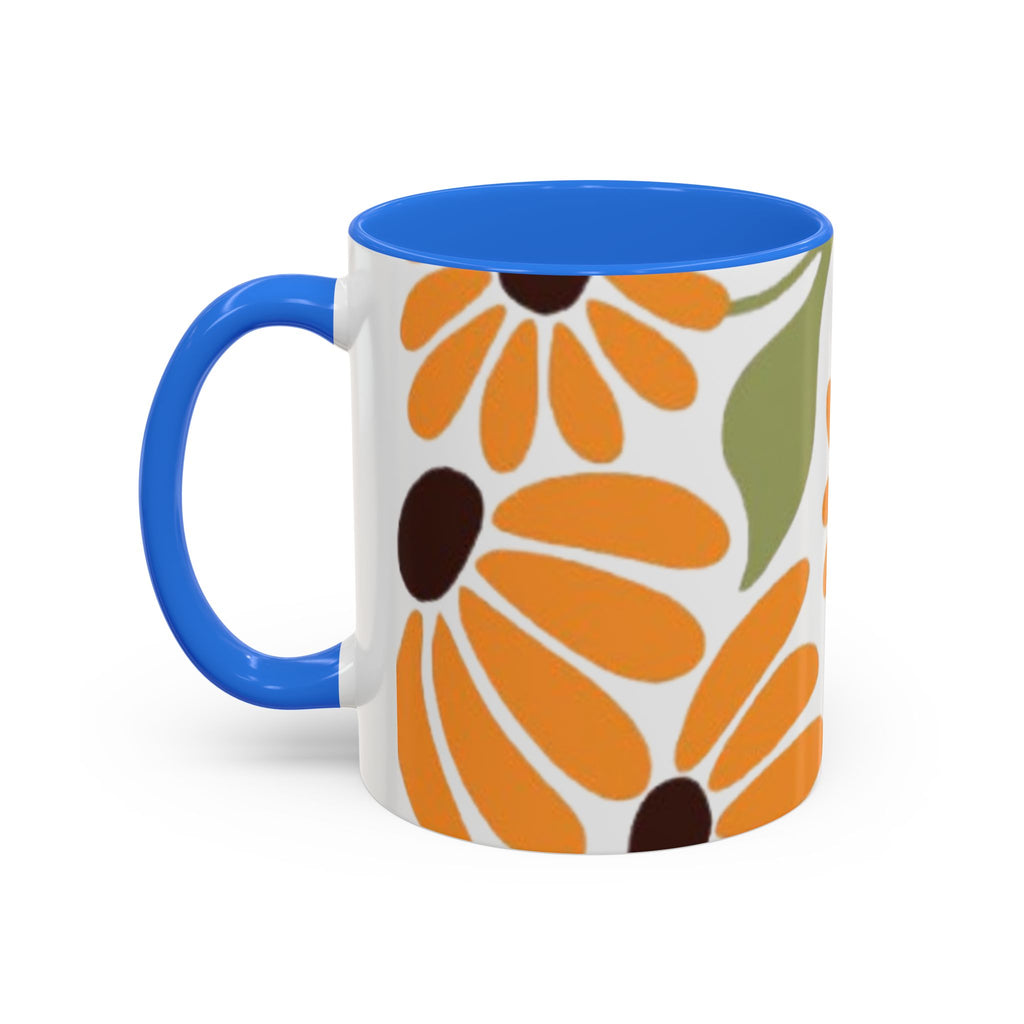 Colorful Floral Mugs, Bright Ceramic Coffee Cups