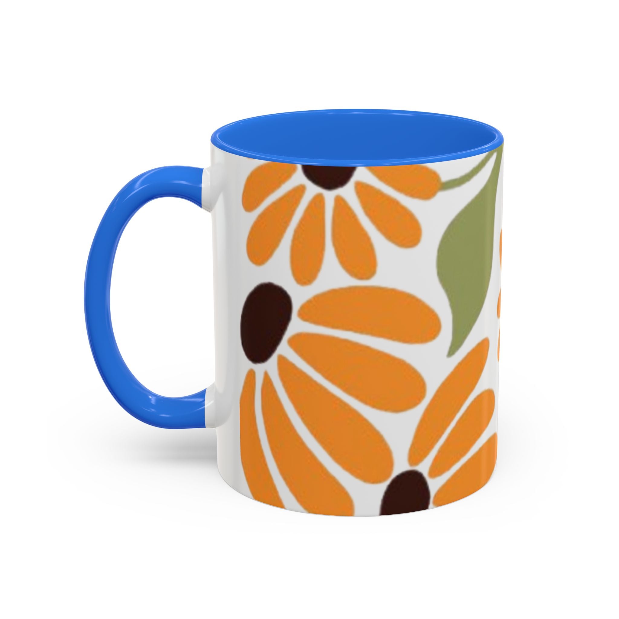 Colorful Floral Mugs, Bright Ceramic Coffee Cups