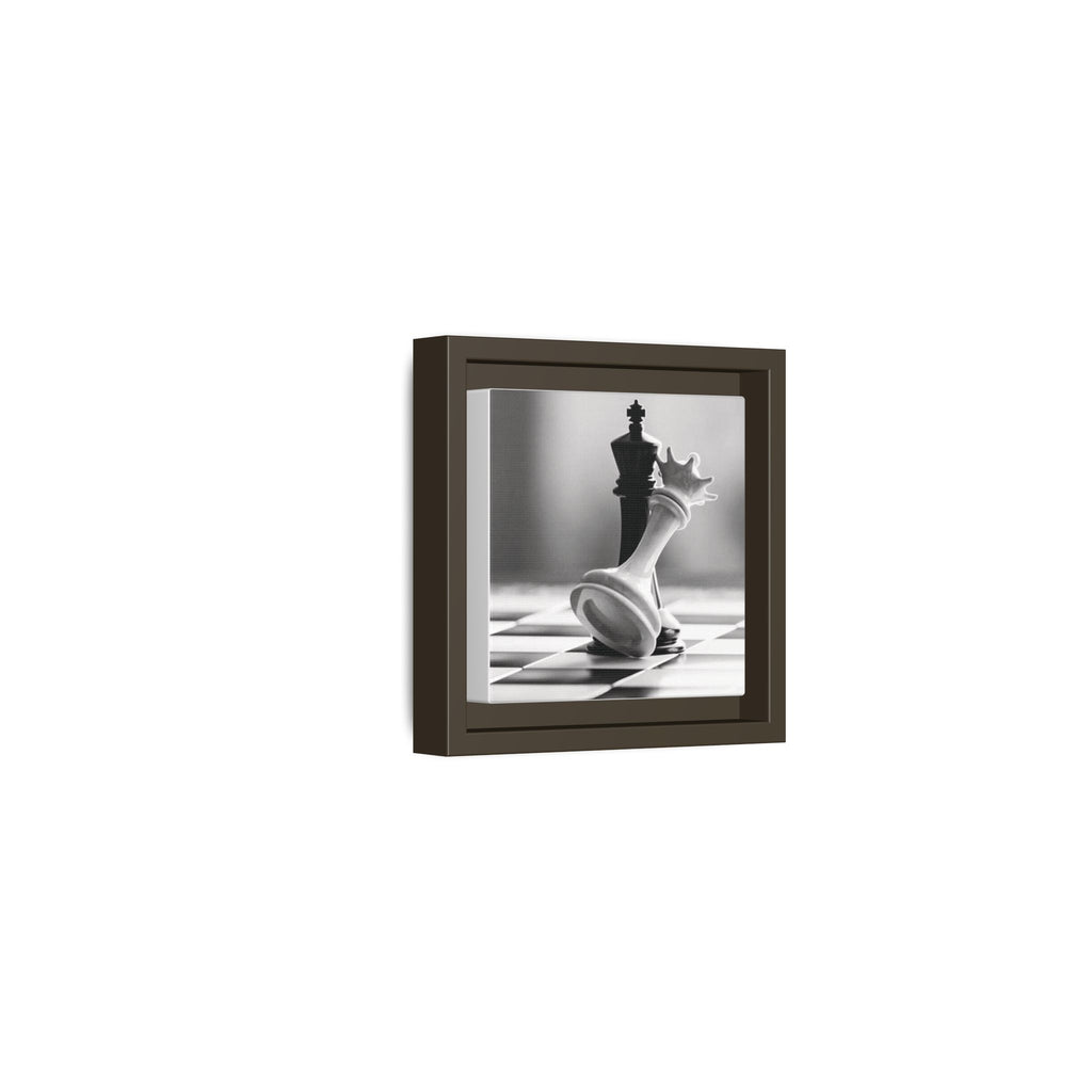 Chess King and Fallen Queen Matte Canvas Framed Wall Art