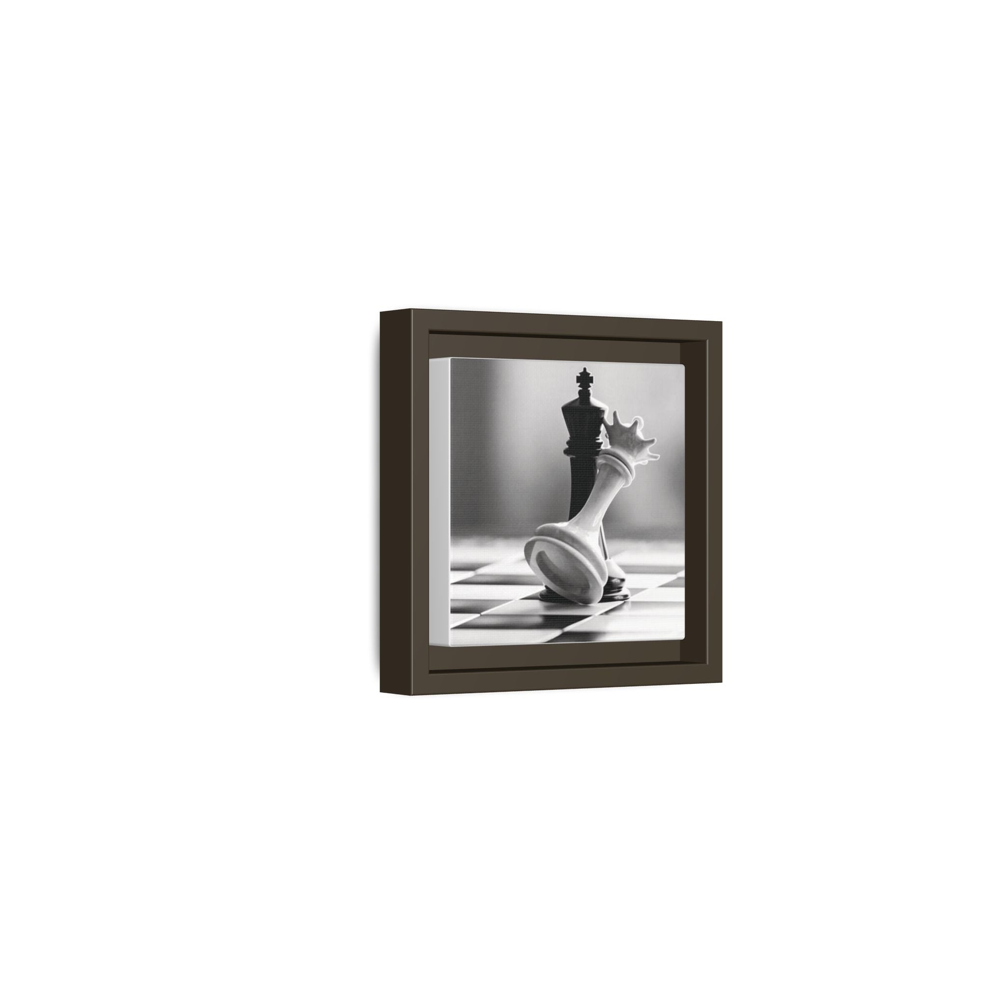 Chess King and Fallen Queen Matte Canvas Framed Wall Art