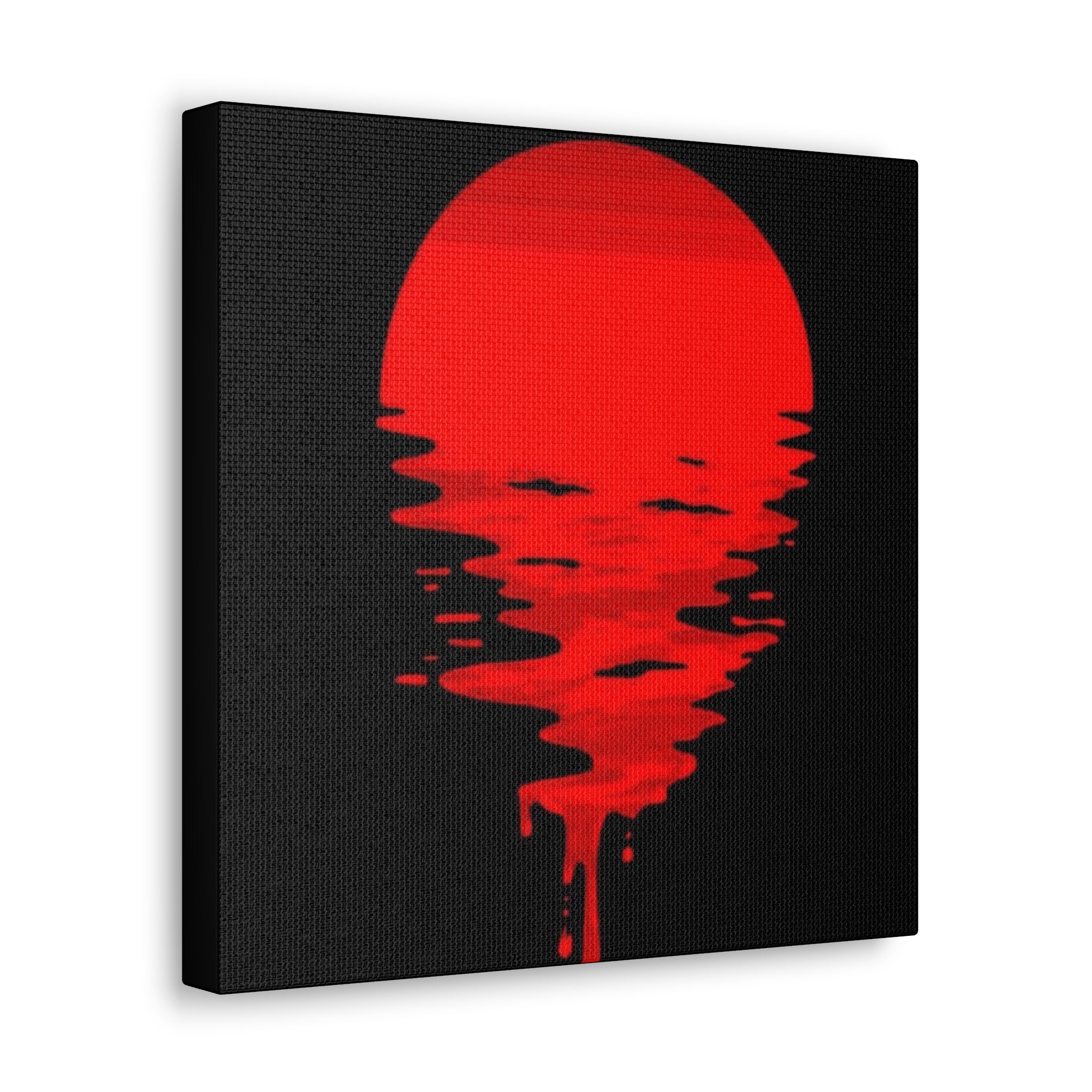 Sunset Canvas Art Print, Modern Wall Decor, Red and Black Home Decor, Abstract Art