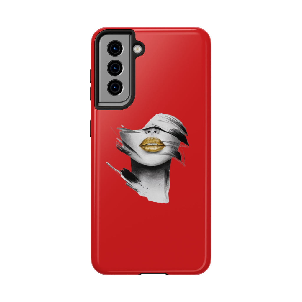 Red Abstract Lips Tough Phone Case — Bold Art Phone Cover for iPhone & Android