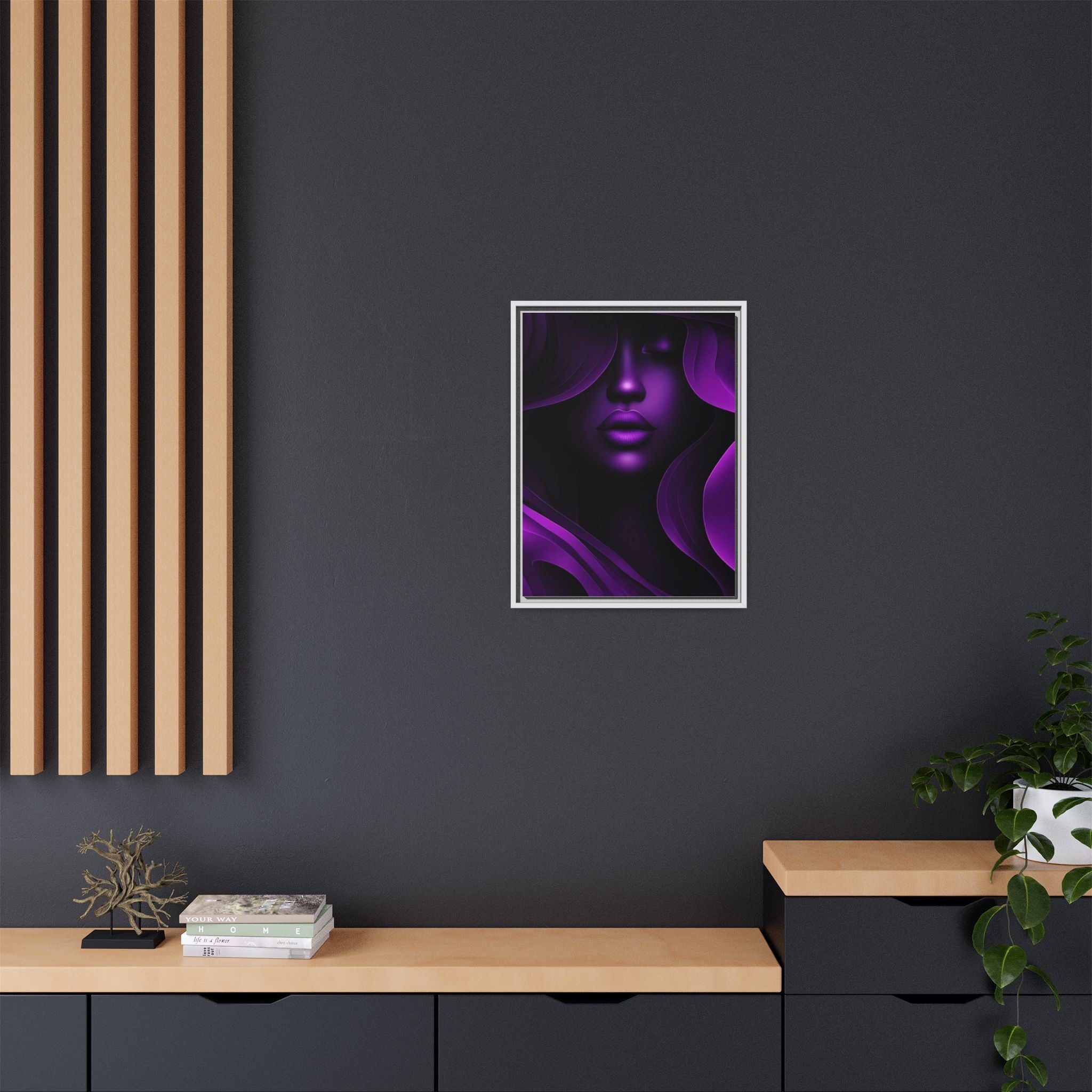 The Quiet Bloom – Purple Abstract Woman Portrait
