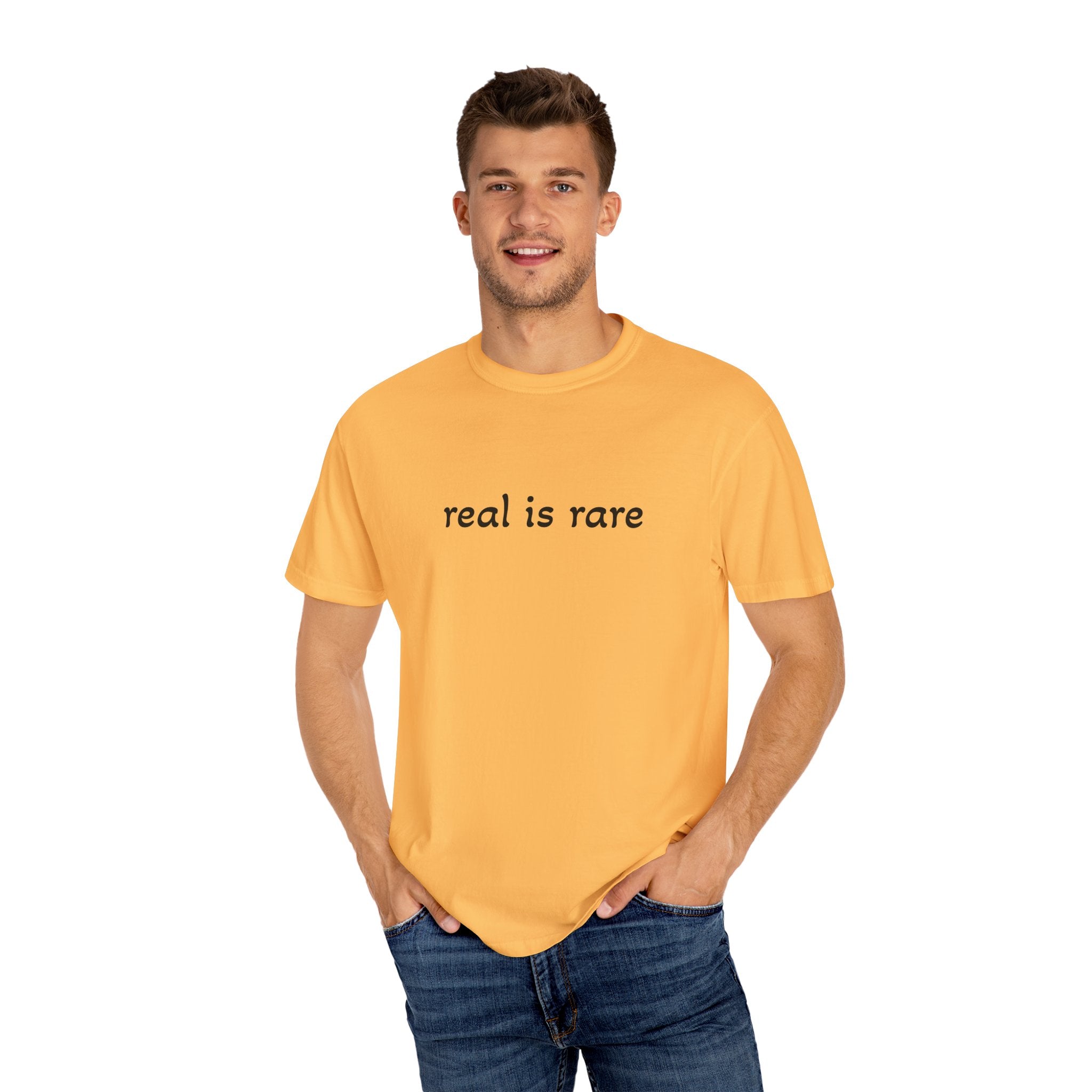 Real is Rare Garment-Dyed T-Shirt, Casual Tee