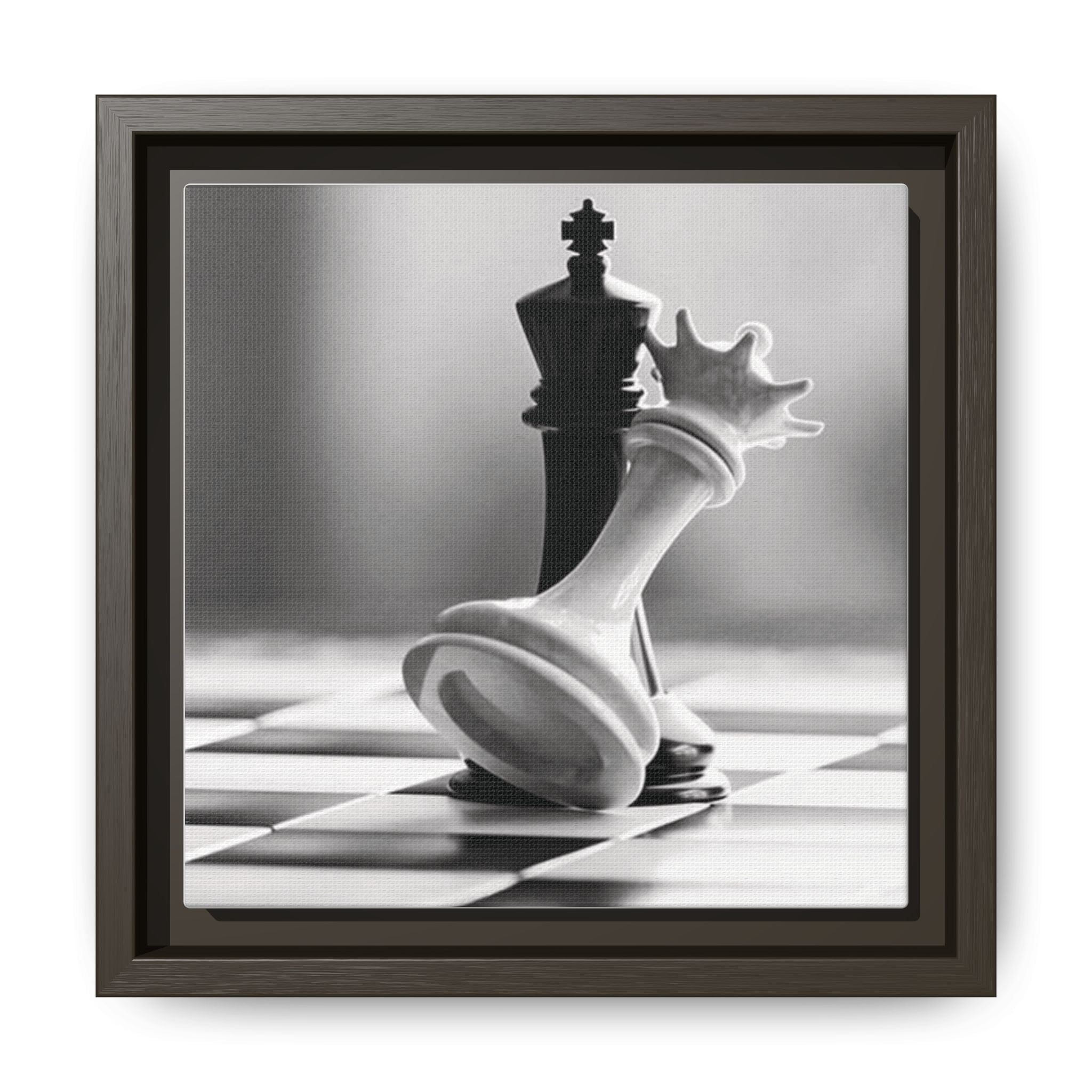 Chess King and Fallen Queen Matte Canvas Framed Wall Art