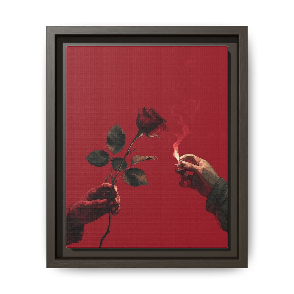 Red Rose & Lighter Minimalist Wall Print