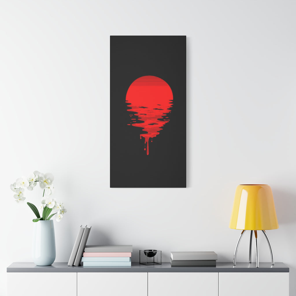 Sunset Canvas Art Print, Modern Wall Decor, Red and Black Home Decor, Abstract Art