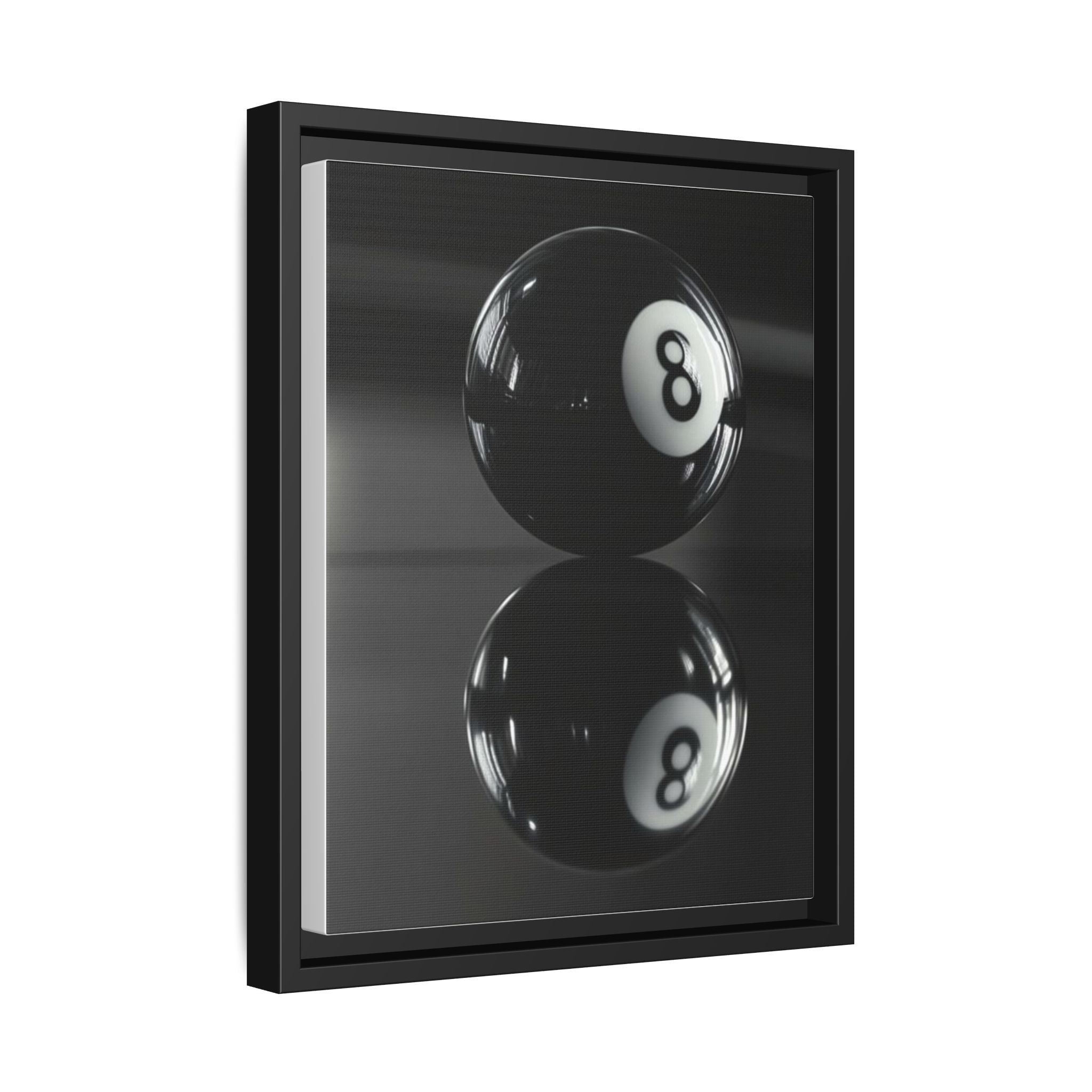 Eight Ball Reflection Matte Framed Canvas Print