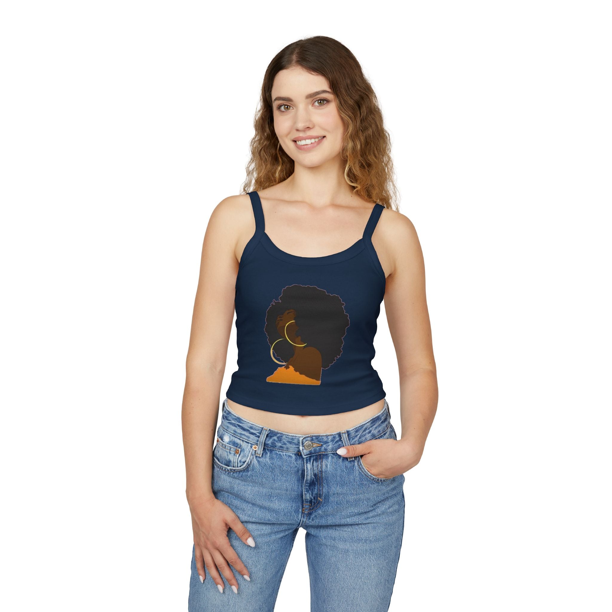 Afro Lady Spaghetti Strap