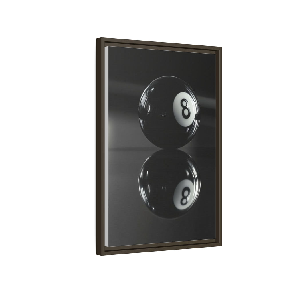 Eight Ball Reflection Matte Framed Canvas Print