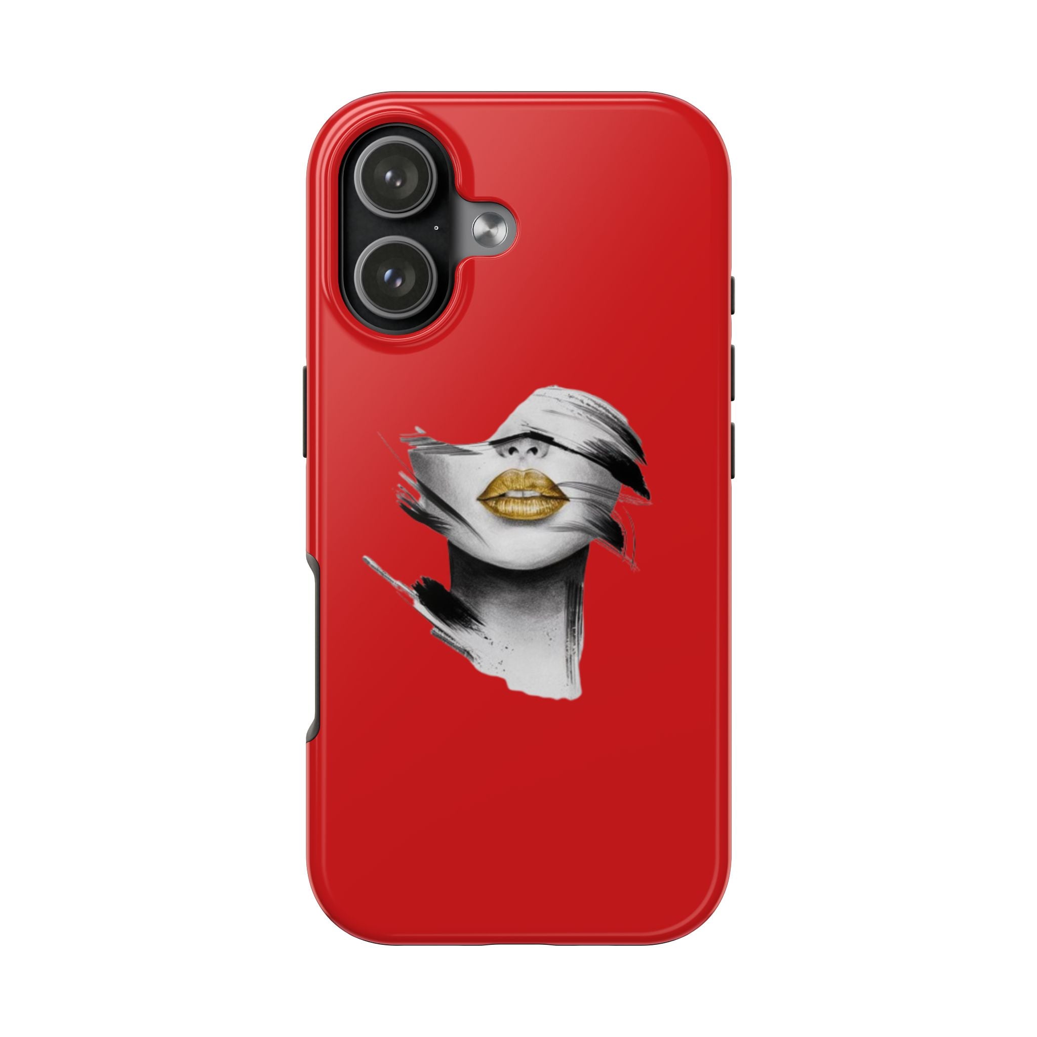 Red Abstract Lips Tough Phone Case — Bold Art Phone Cover for iPhone & Android