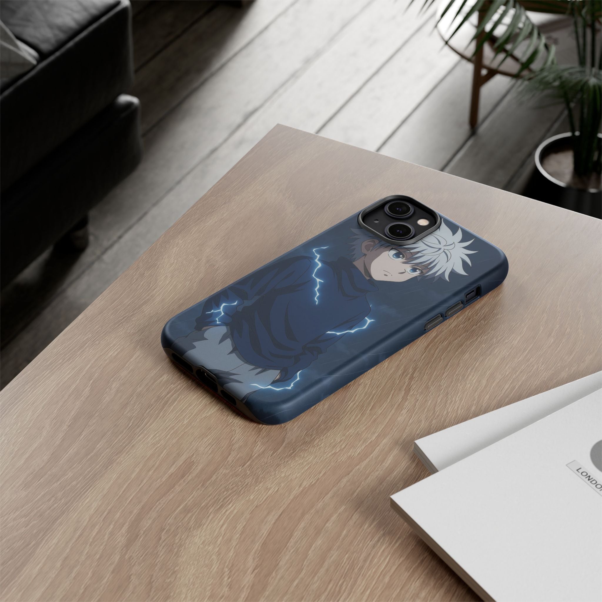 Anime Phone Case Featuring Lightning Design,