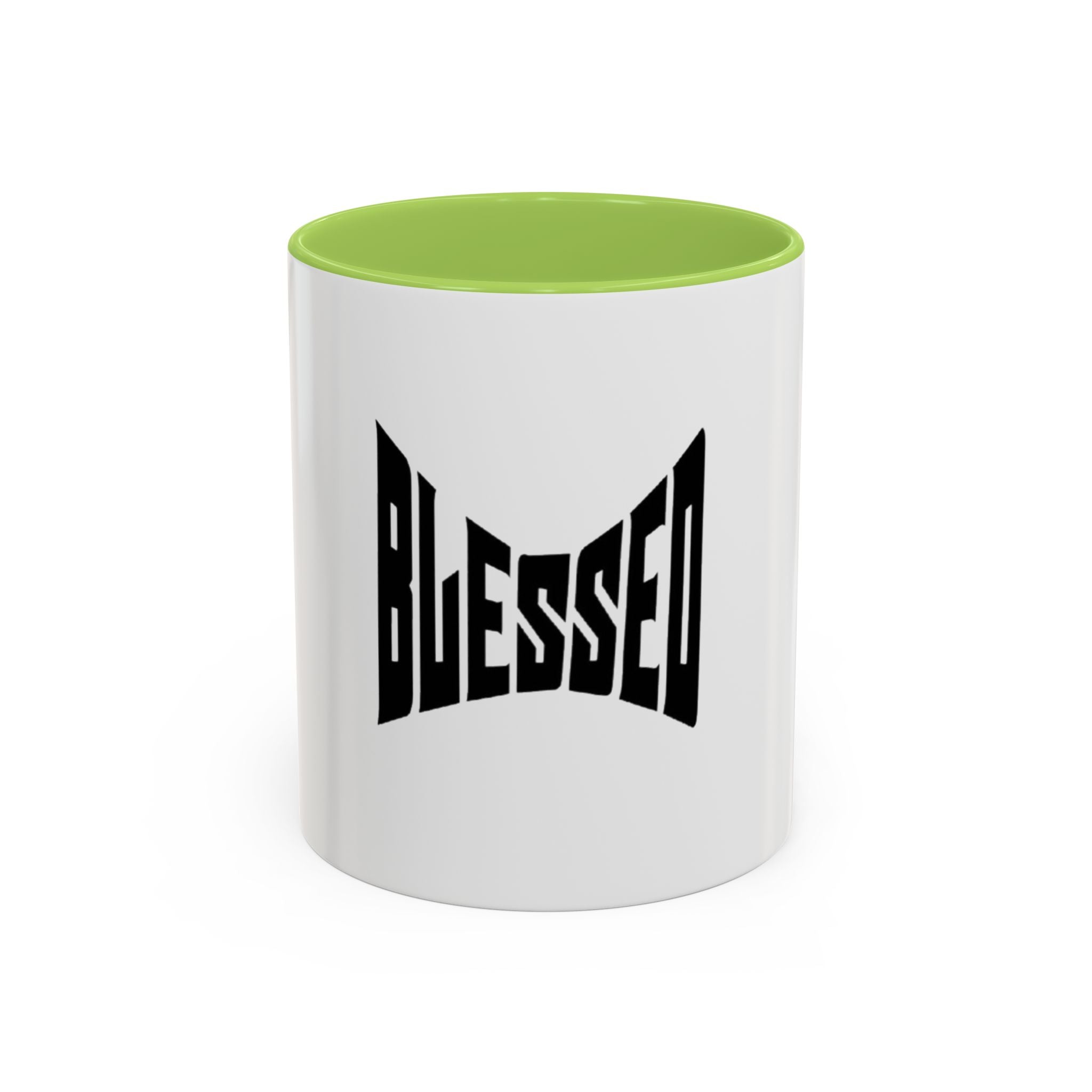 Blessed Coffee Mug — Bold Black Typography Ceramic Mug (11/15 oz)