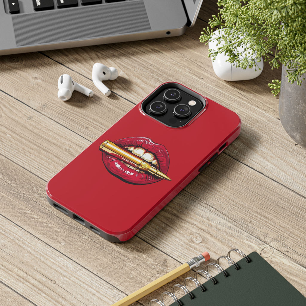 Bold Lipstick Phone Case - Tough Cover for Trendsetters, Vibrant Red Phone Skin, Fashionable Phone Accessory, Unique Gift for Her, [...]