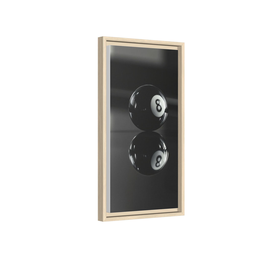 Eight Ball Reflection Matte Framed Canvas Print