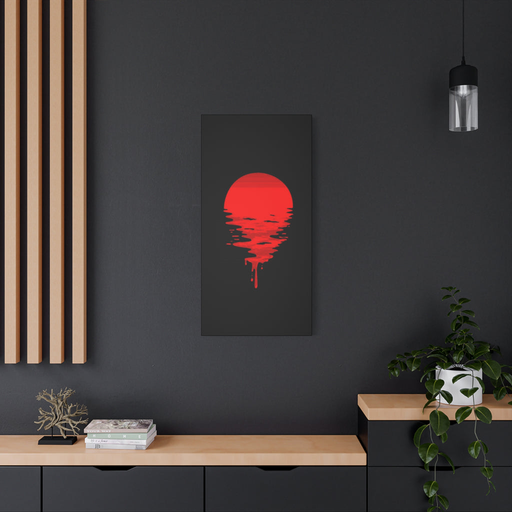 Sunset Canvas Art Print, Modern Wall Decor, Red and Black Home Decor, Abstract Art
