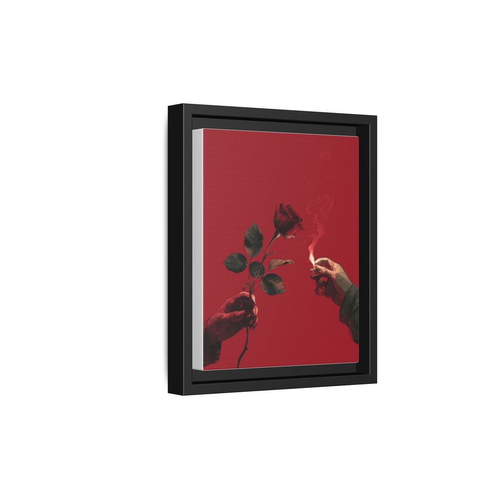 Red Rose & Lighter Minimalist Wall Print