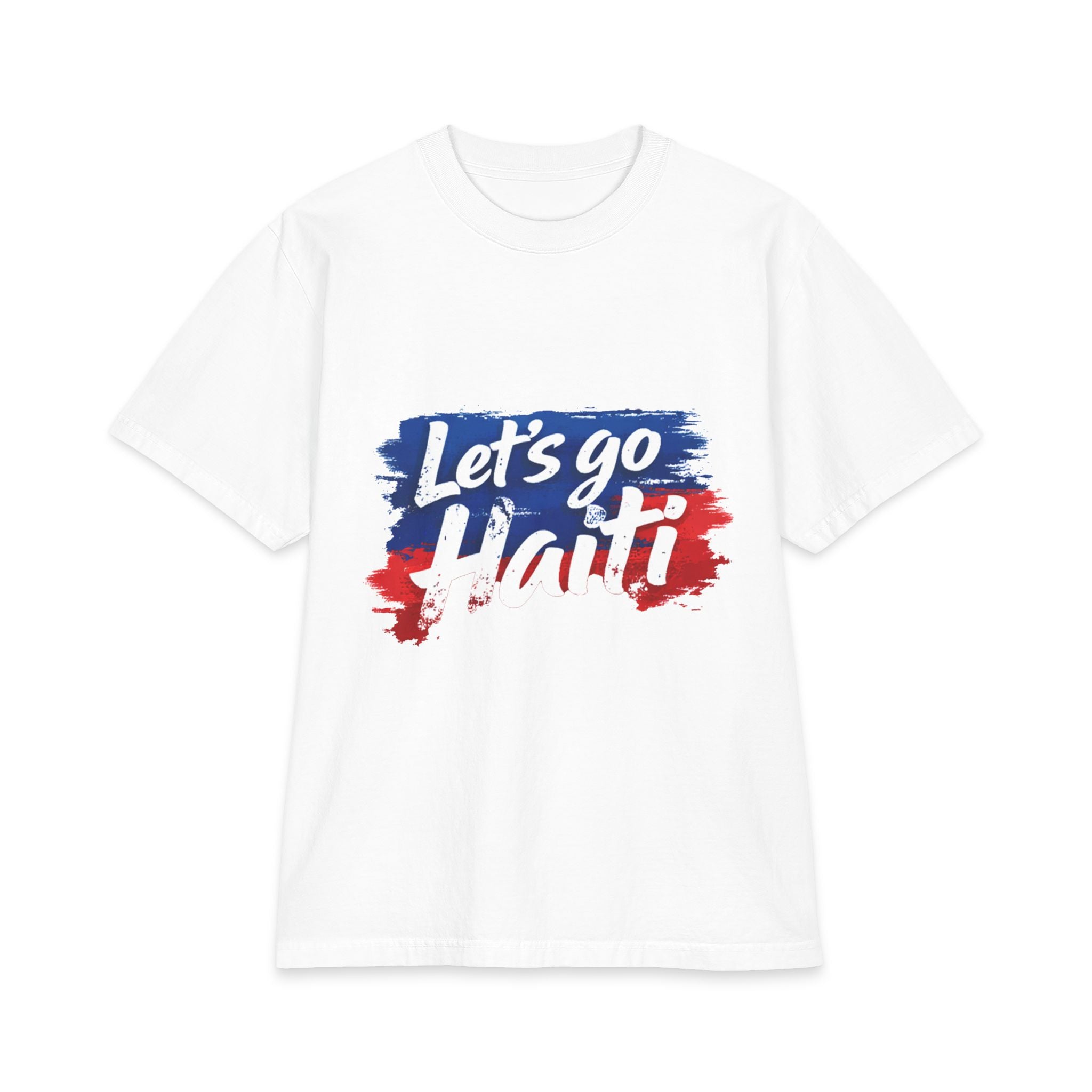 Let's Go Haiti T-Shirt — Patriotic Red & Blue Graphic Tee