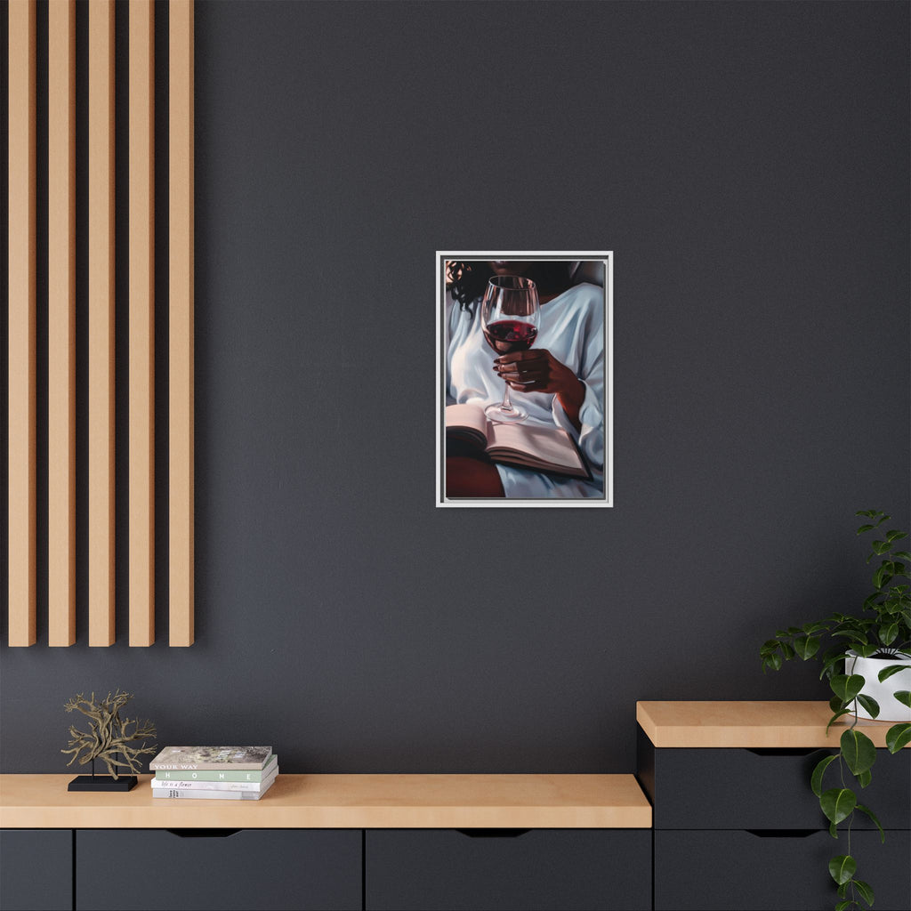 Woman Reading with Wine Glass (Cozy Evening Wall Decor)