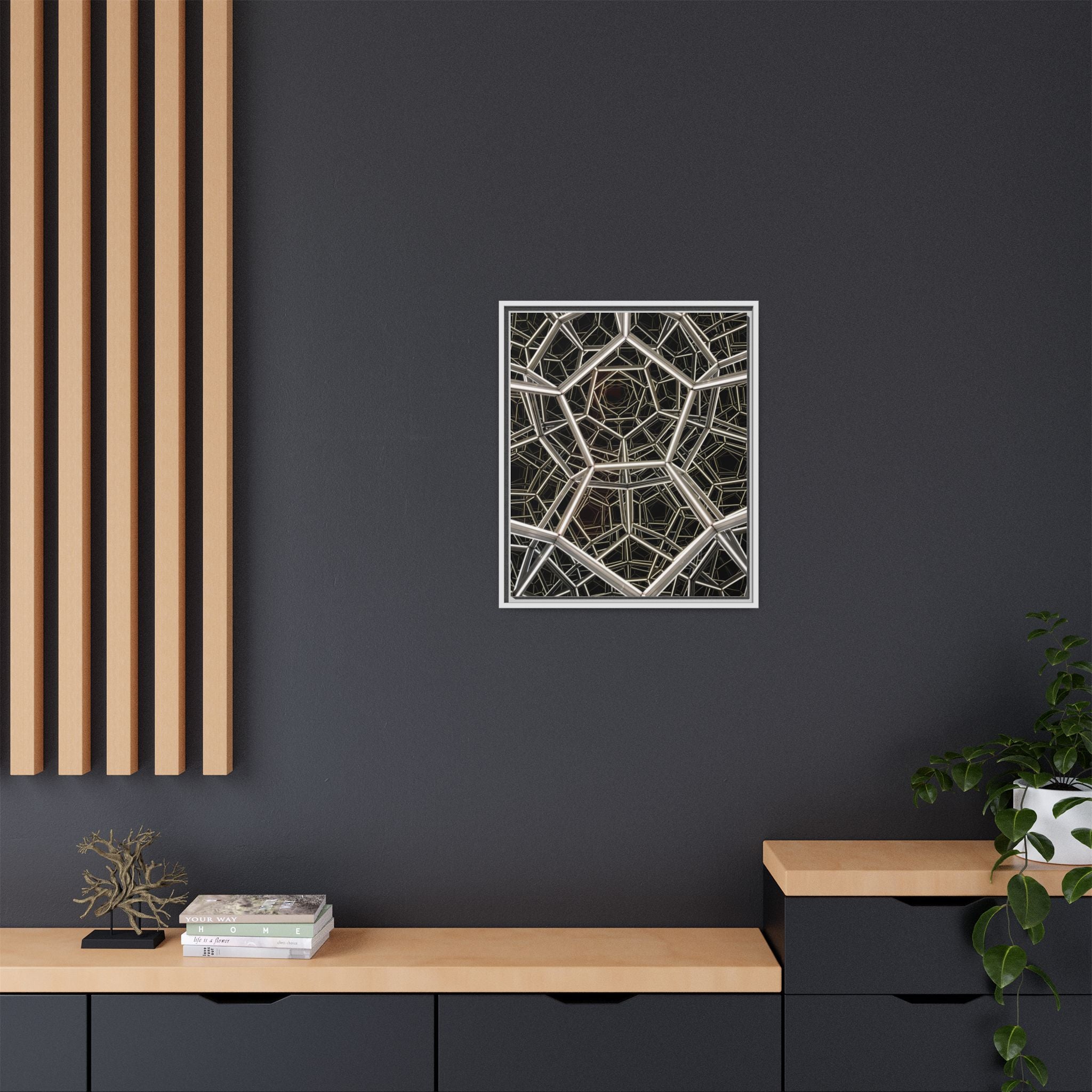 Framed Wall Art Print, Modern Geometric Canvas, Abstract Home Decor, Unique Gift, Stylish Office Art, Contemporary Room Decor