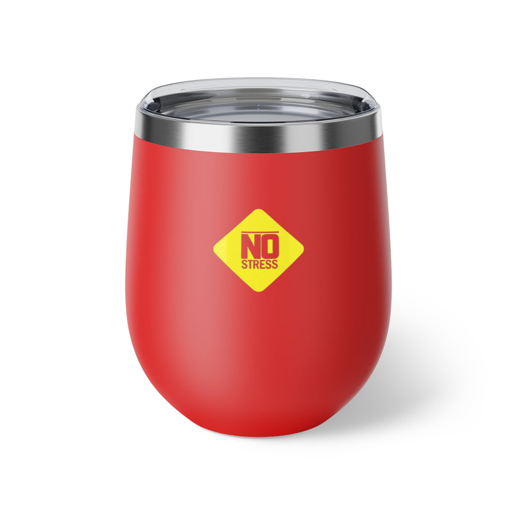 No Stress 12oz Insulated Wine Tumbler — Copper Vacuum Travel Cup