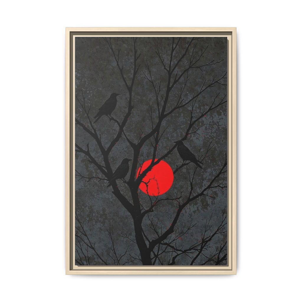 Red Moon Crows Silhouette