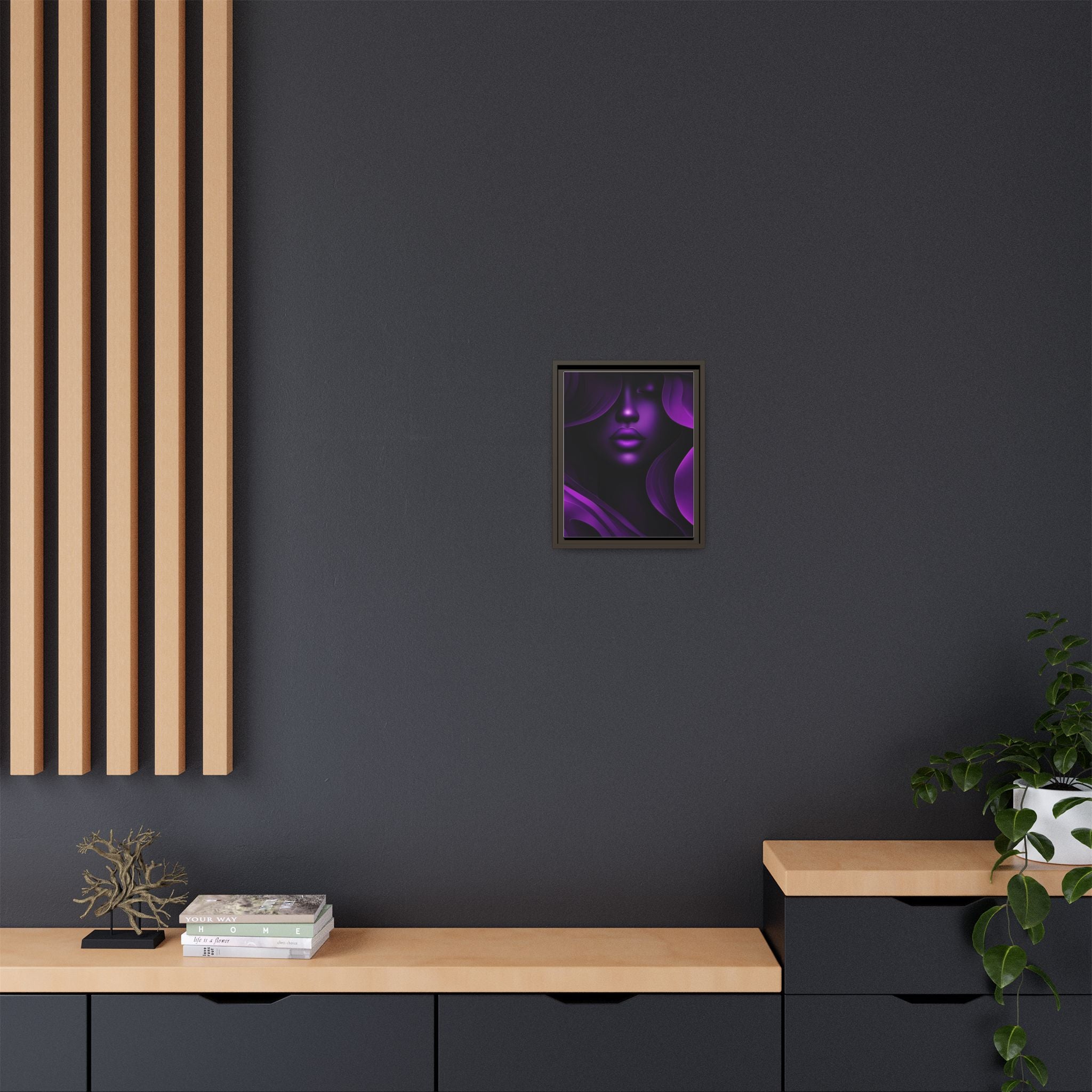 The Quiet Bloom – Purple Abstract Woman Portrait