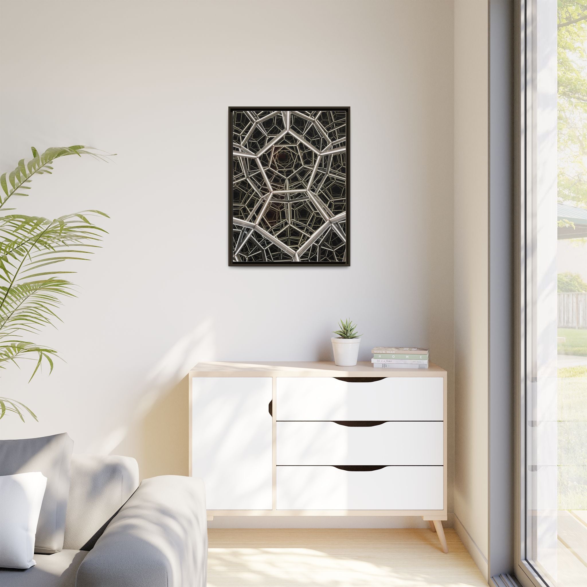 Framed Wall Art Print, Modern Geometric Canvas, Abstract Home Decor, Unique Gift, Stylish Office Art, Contemporary Room Decor