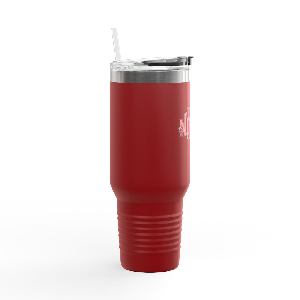 Nurse 40oz Insulated Travel Mug — Floral Stethoscope