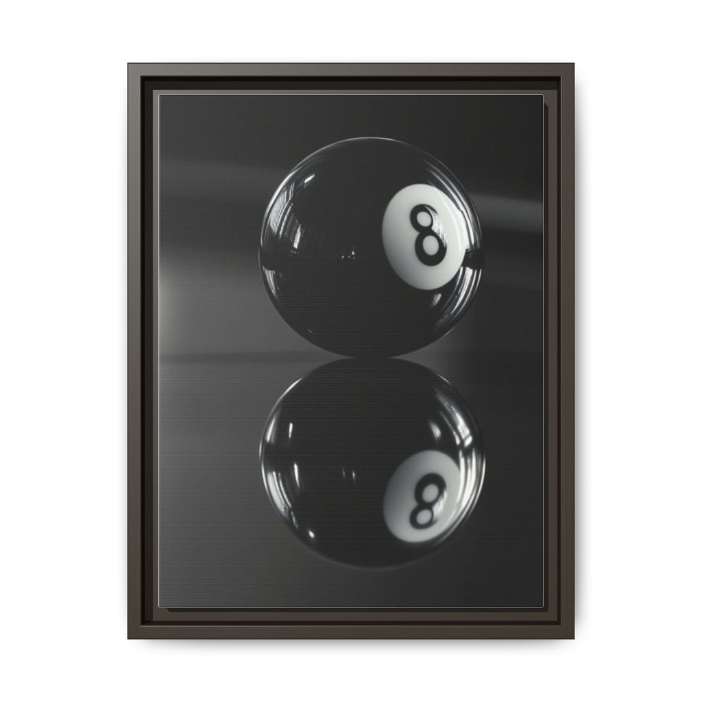 Eight Ball Reflection Matte Framed Canvas Print