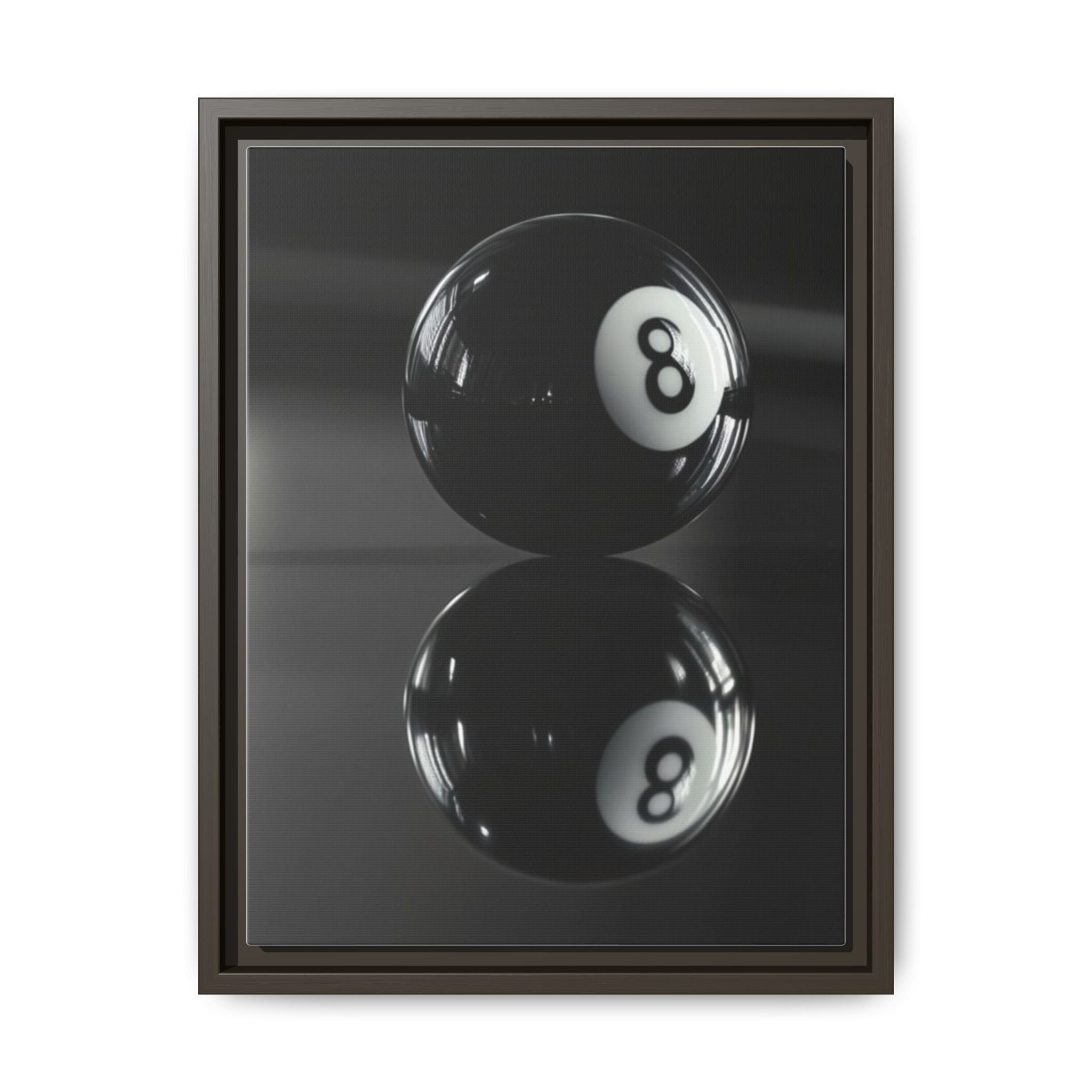 Eight Ball Reflection Matte Framed Canvas Print
