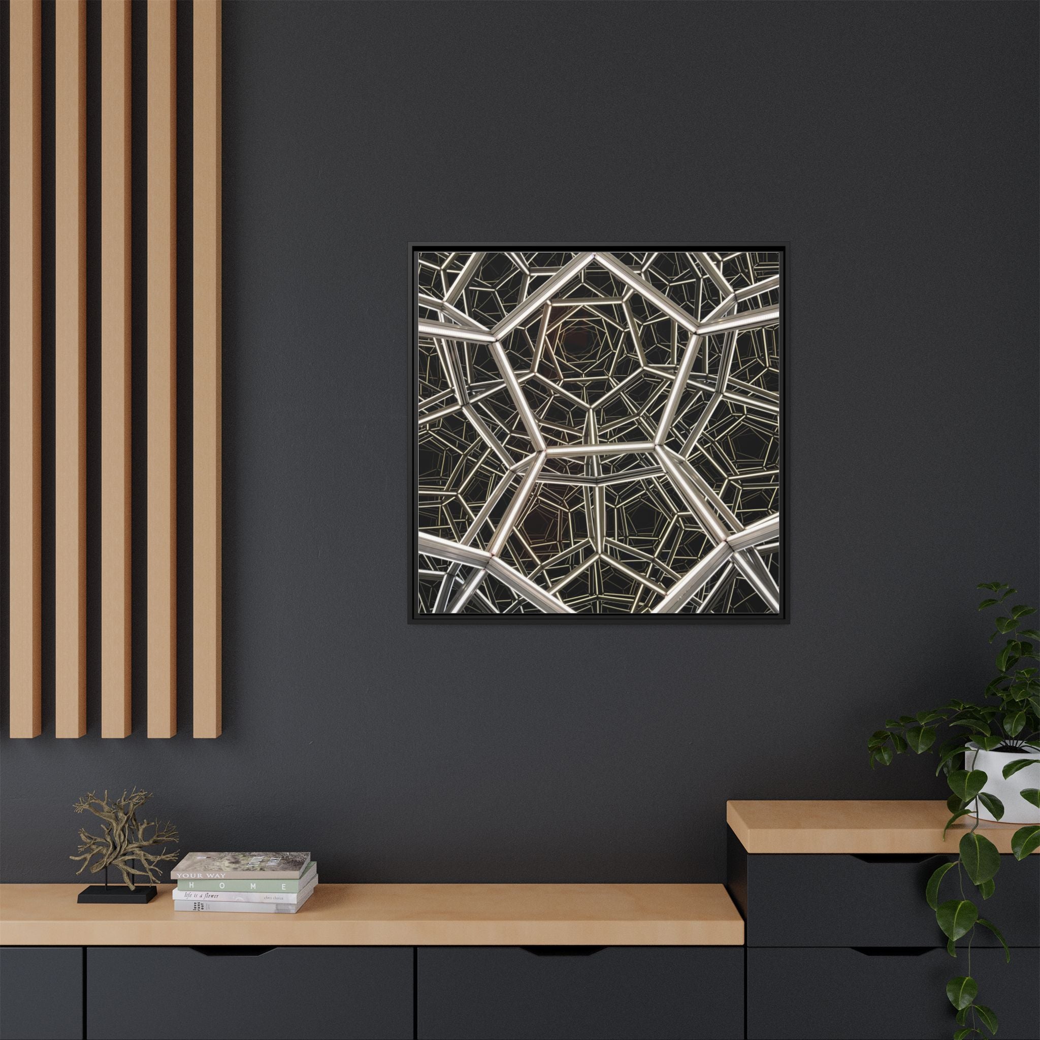 Framed Wall Art Print, Modern Geometric Canvas, Abstract Home Decor, Unique Gift, Stylish Office Art, Contemporary Room Decor