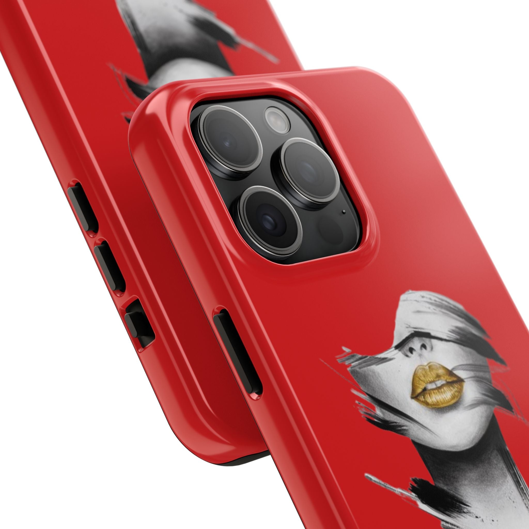 Red Abstract Lips Tough Phone Case — Bold Art Phone Cover for iPhone & Android