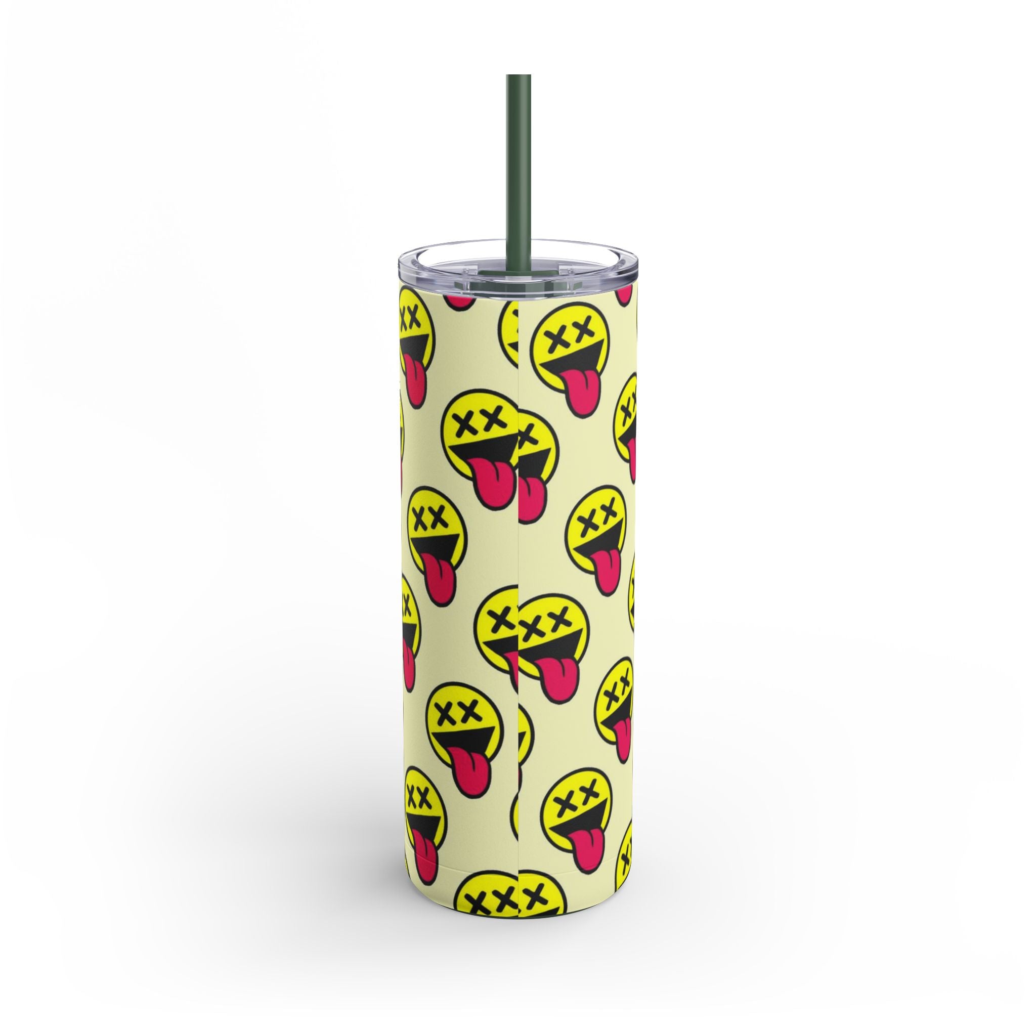 Funny Emoji Tumbler, 20oz, Party Cup, Gift for Teens, Drinkware, Kawaii Style, Summer Vibes, Unique Design